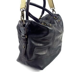 Cynthia Rowley Black‎ Leather Doctors Bag Convertible Crossbody Duffle